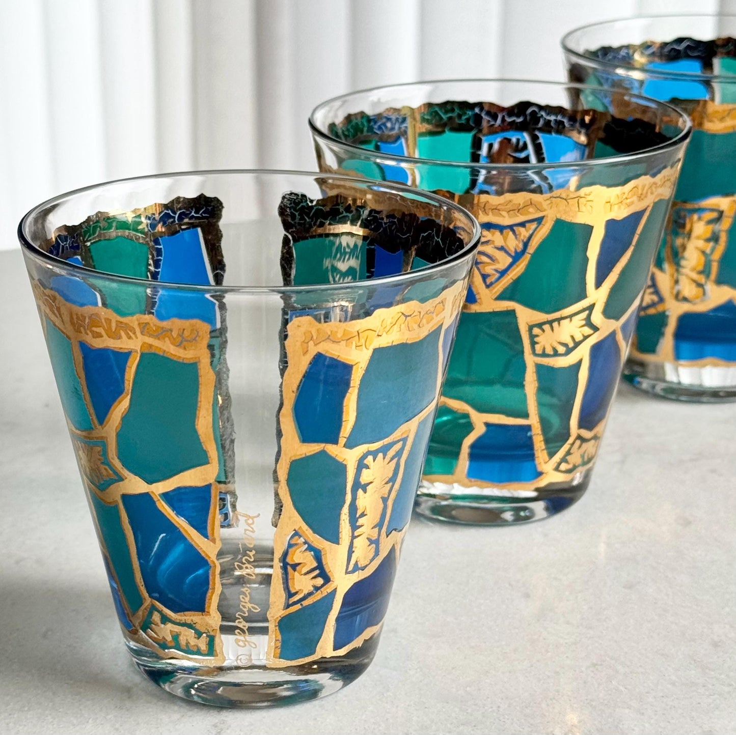 Vintage Georges Briard Europa Rocks Glasses - Set of 3