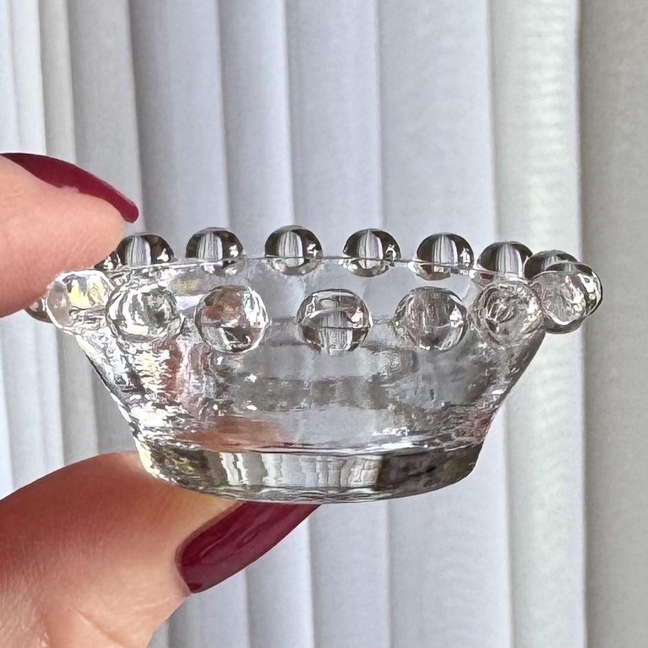 Vintage Imperial Candlewick Beaded Open Salt Dips - Set of 8