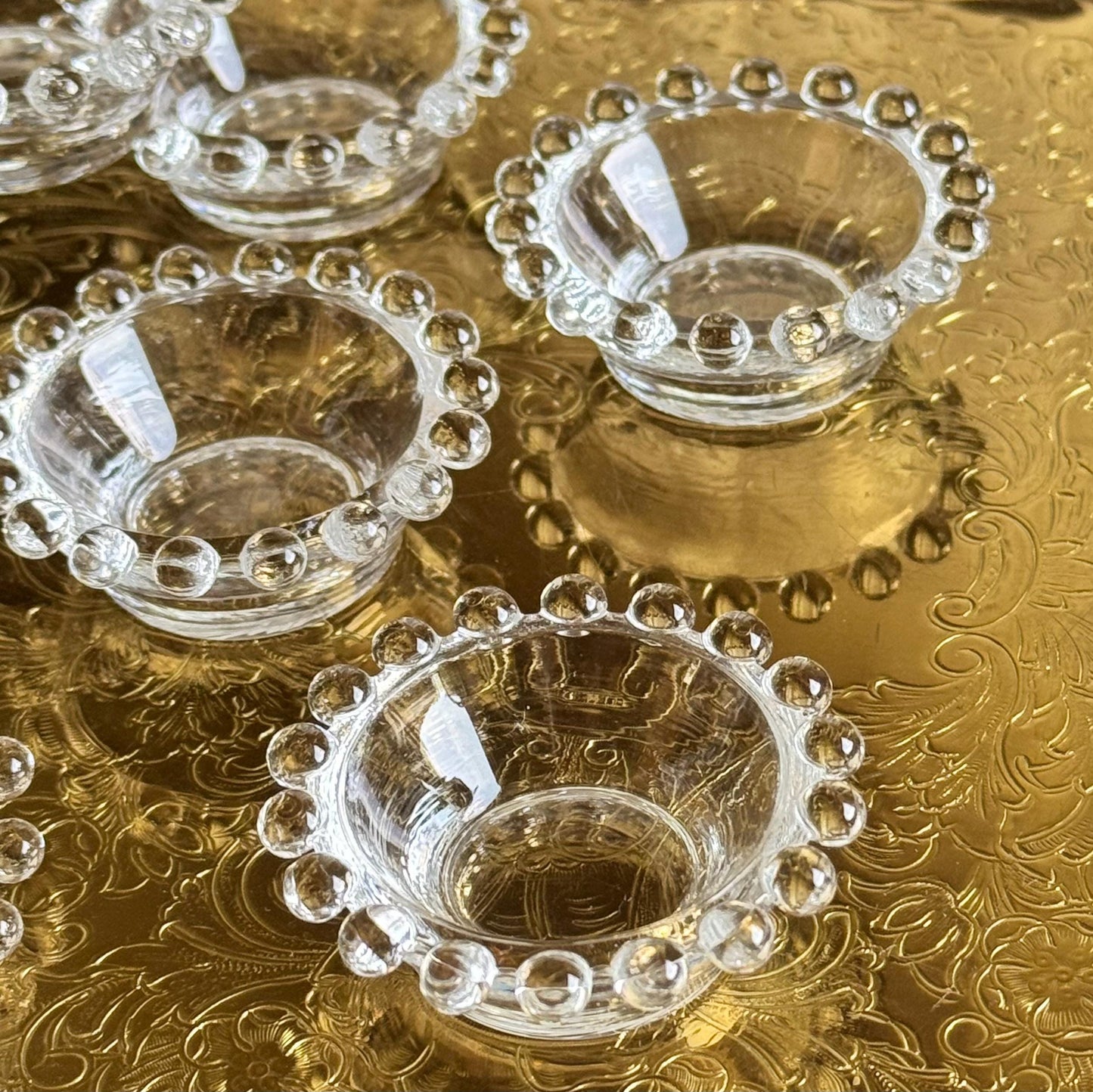 Vintage Imperial Candlewick Beaded Open Salt Dips - Set of 8