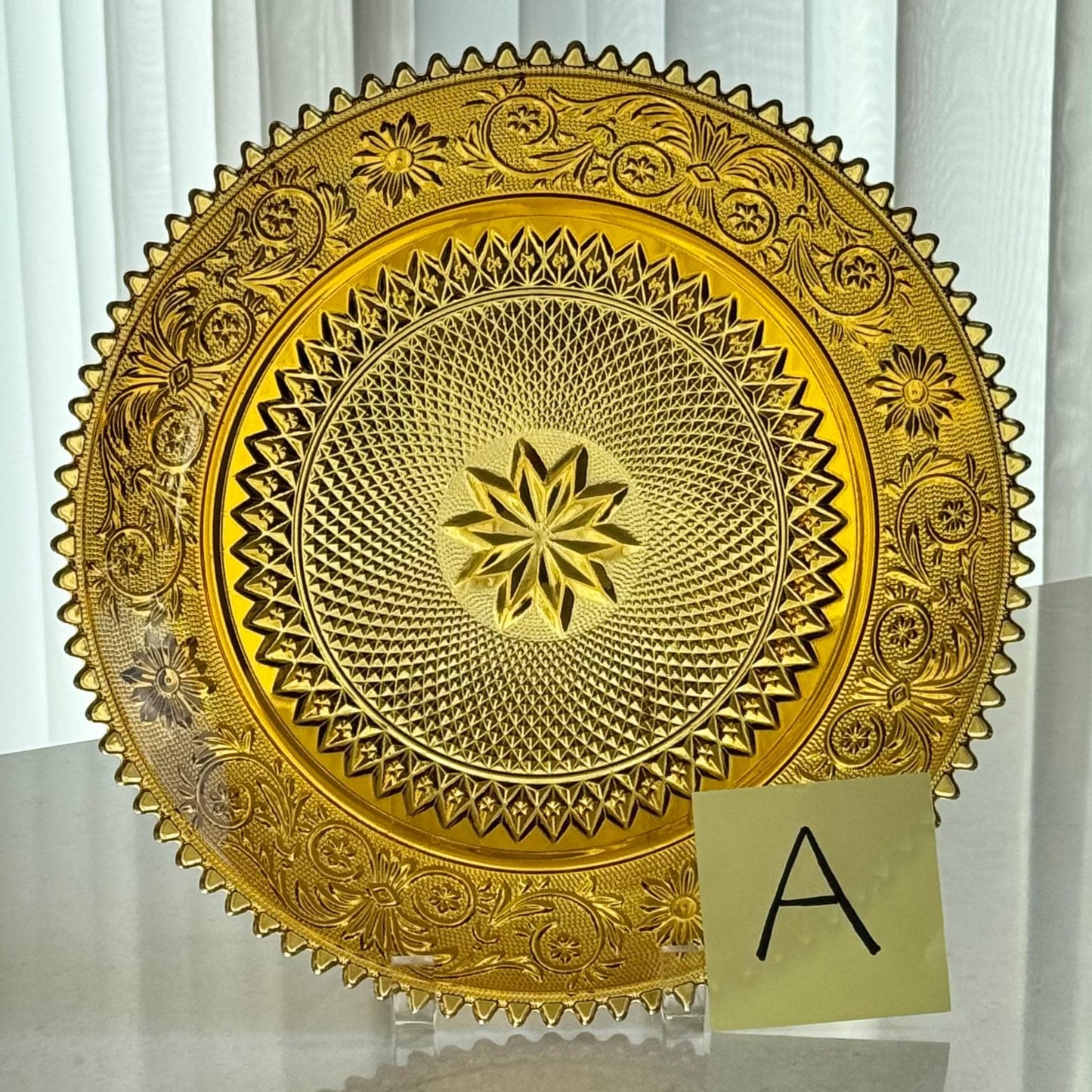 Vintage Indiana Glass Tiara Exclusive Amber Torte / Cake Plate - 3 Available