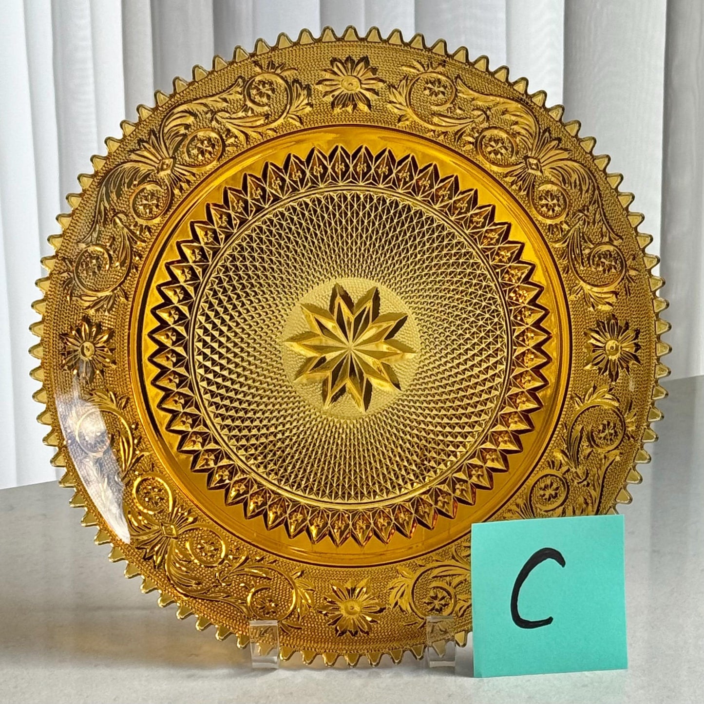 Vintage Indiana Glass Tiara Exclusive Amber Torte / Cake Plate - 3 Available