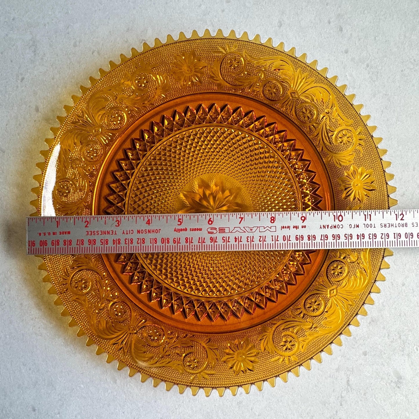Vintage Indiana Glass Tiara Exclusive Amber Torte / Cake Plate - 3 Available