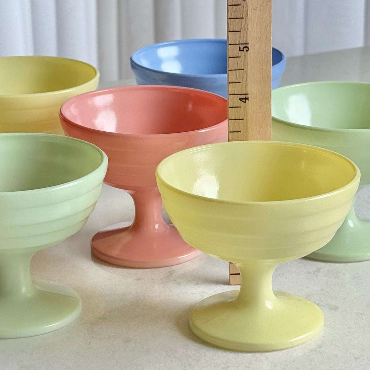 Vintage Hazel Atlas Moderntone Platonite Pastel Dishes - Service for 6 (24 pieces total)