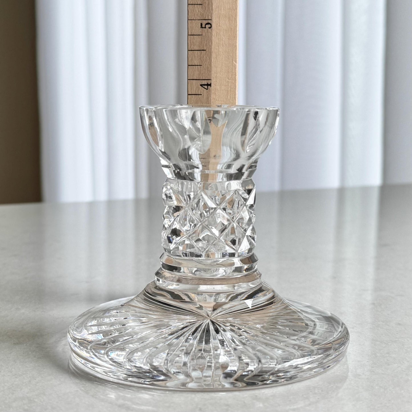 Vintage Waterford Crystal Diamond Cut Candle Holders - Set of 2