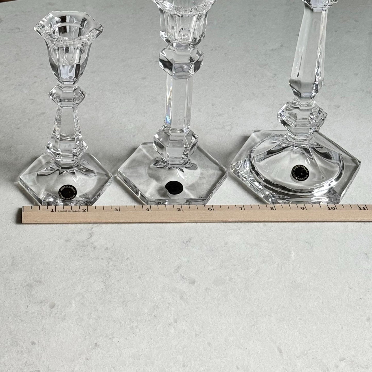 Vintage Partylite Romanian Crystal Candle Holders - Set of 3