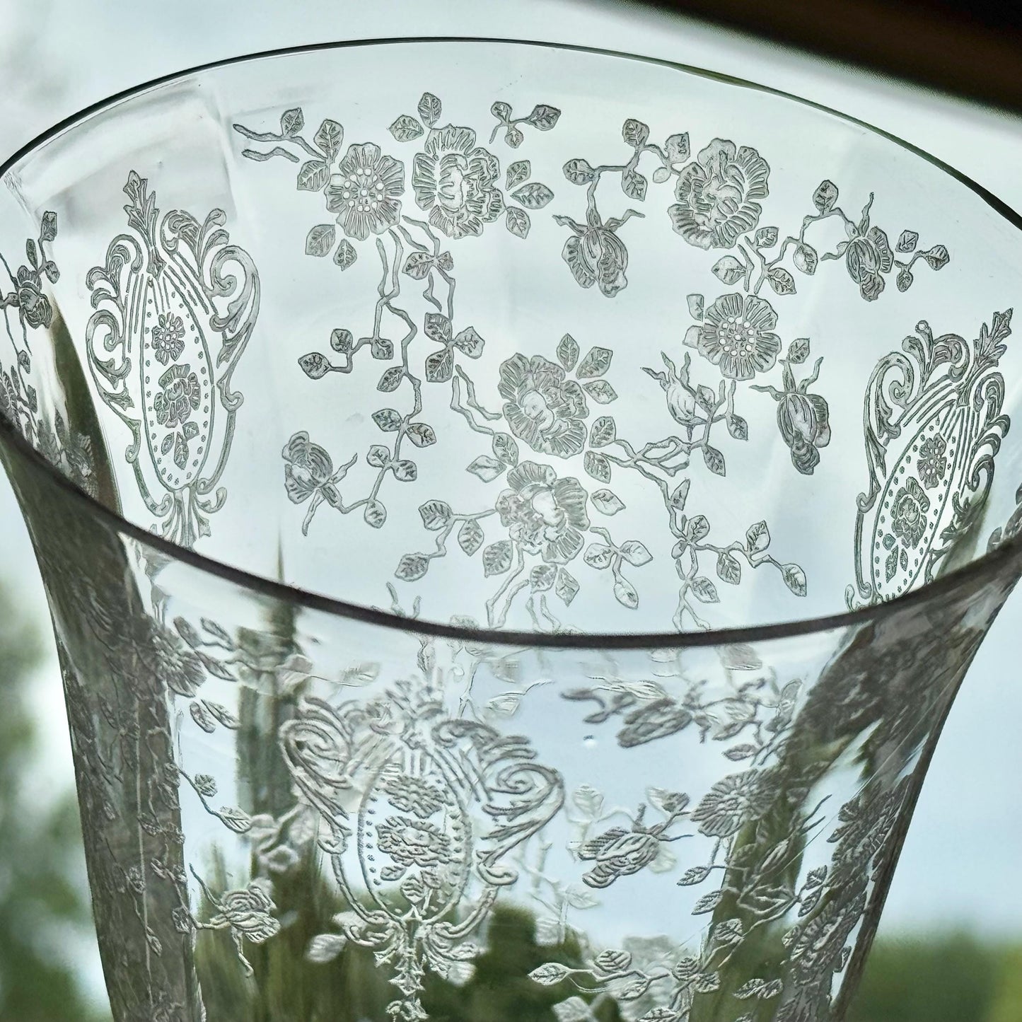 Vintage Cambridge Rose Point Glasses (circa 1934 - 1958) - Set of 6