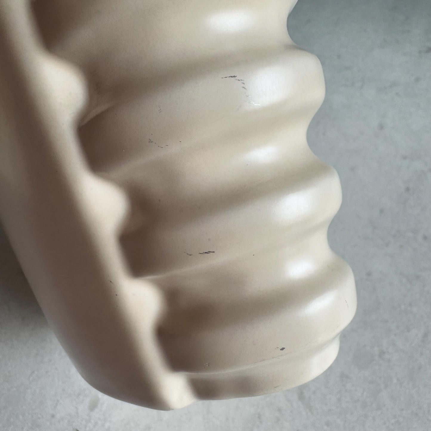 Vintage Catalina Pottery Large Ribbed Vase