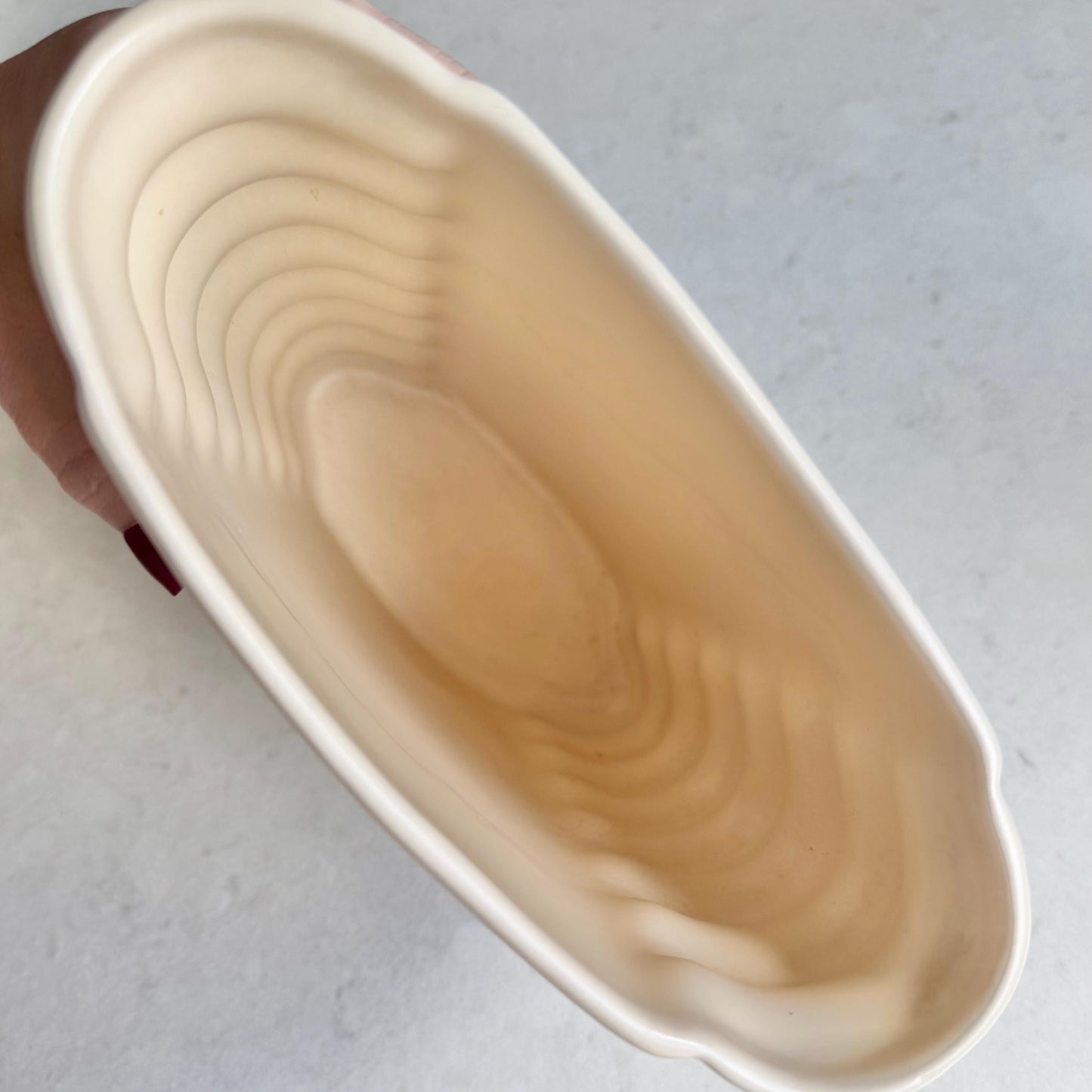 Vintage Catalina Pottery Large Ribbed Vase