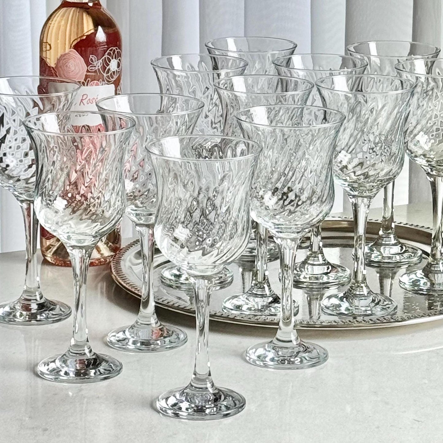 Vintage Optic Swirl Pattern Glasses - Set of 11