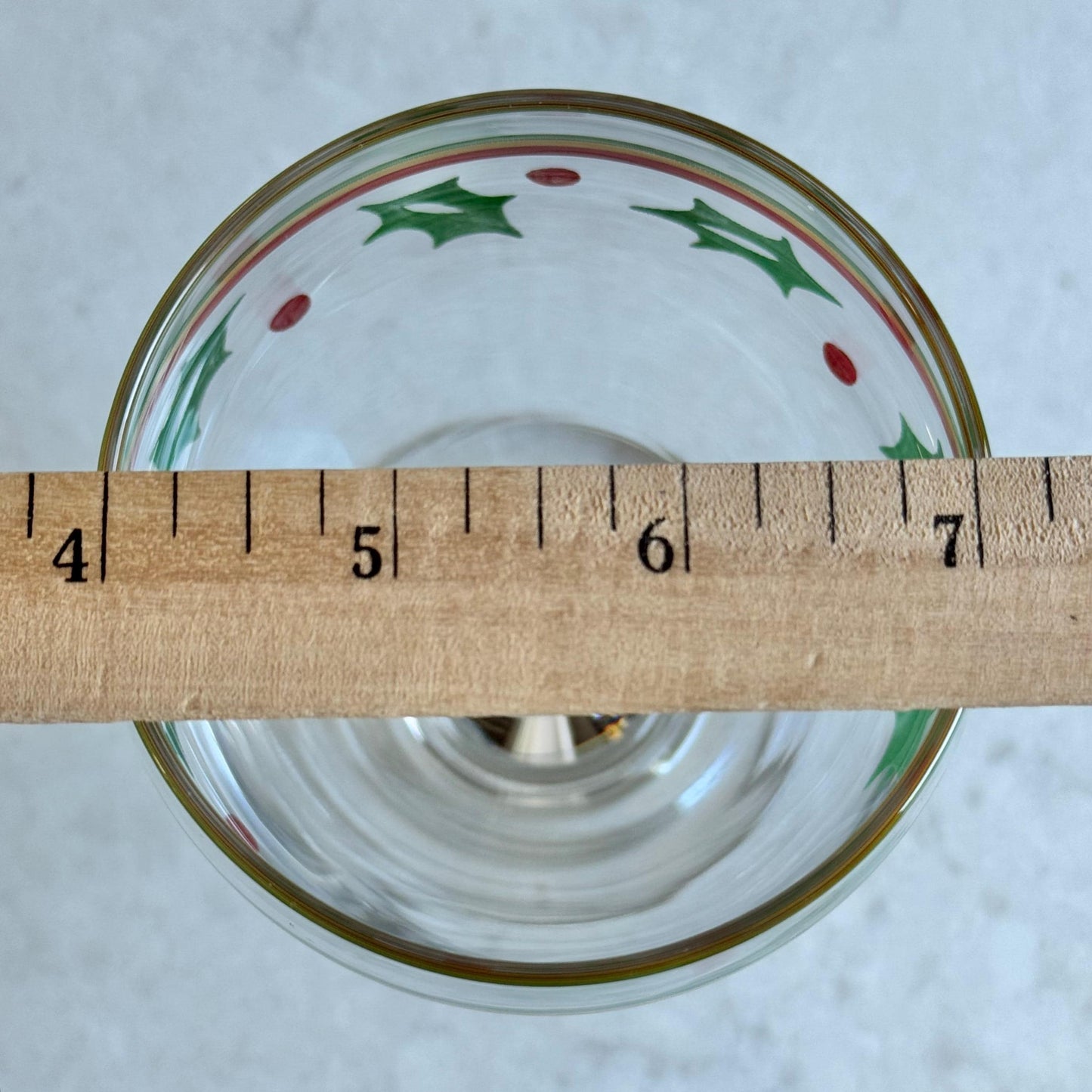 Vintage Retro Holly Striped Goblets - Set of 6