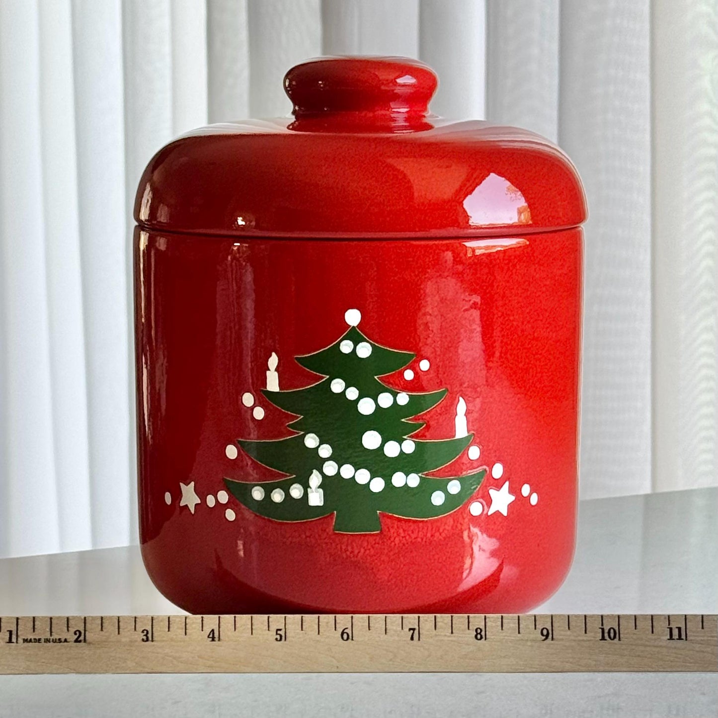 Vintage Waechtersbach Red Christmas Tree 9" Cookie Jar