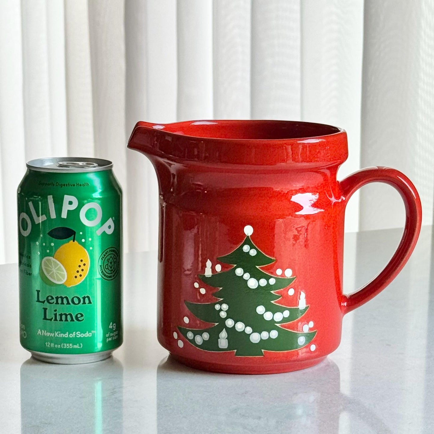 Vintage Waechtersbach Red Christmas Tree 32 Ounce Pitcher