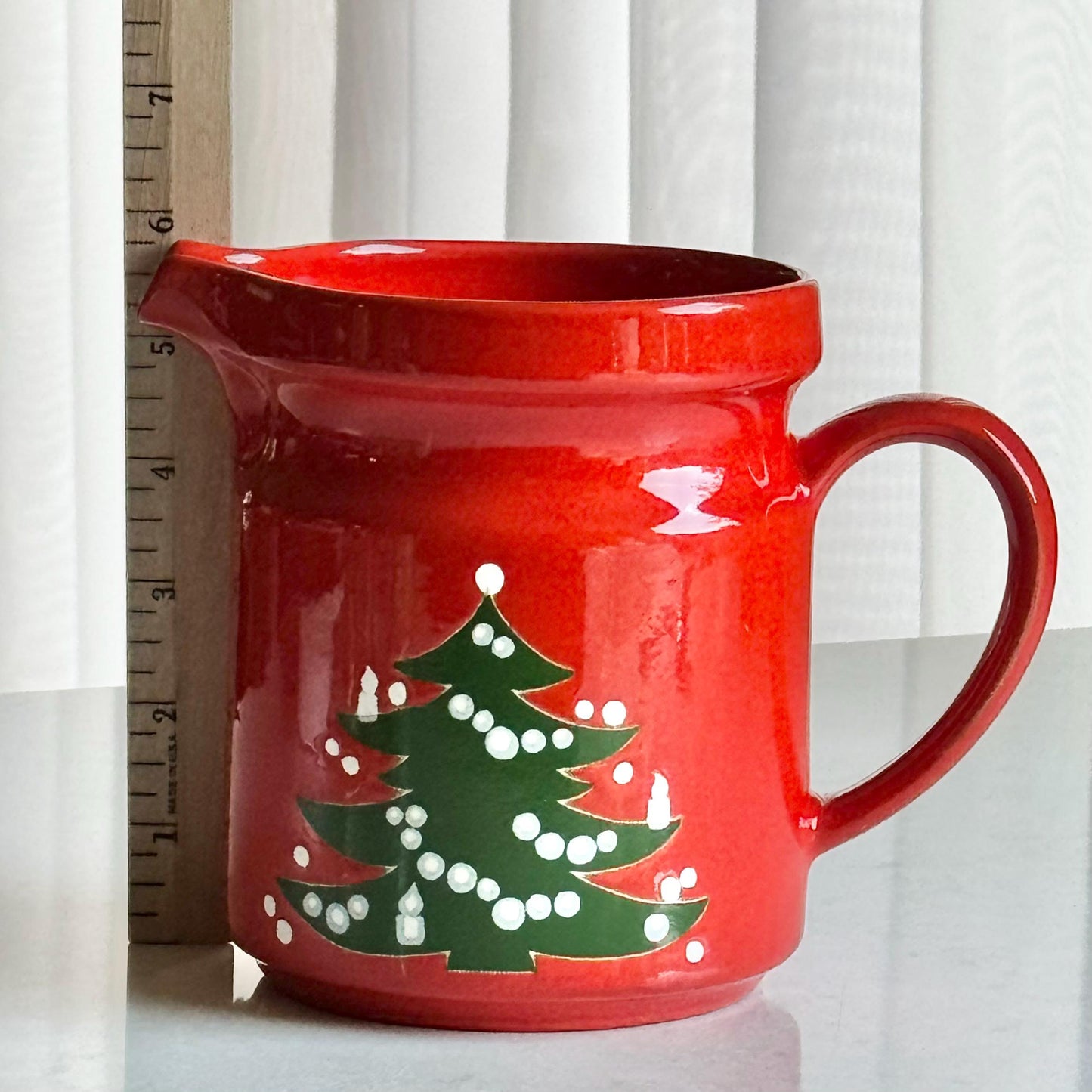 Vintage Waechtersbach Red Christmas Tree 32 Ounce Pitcher