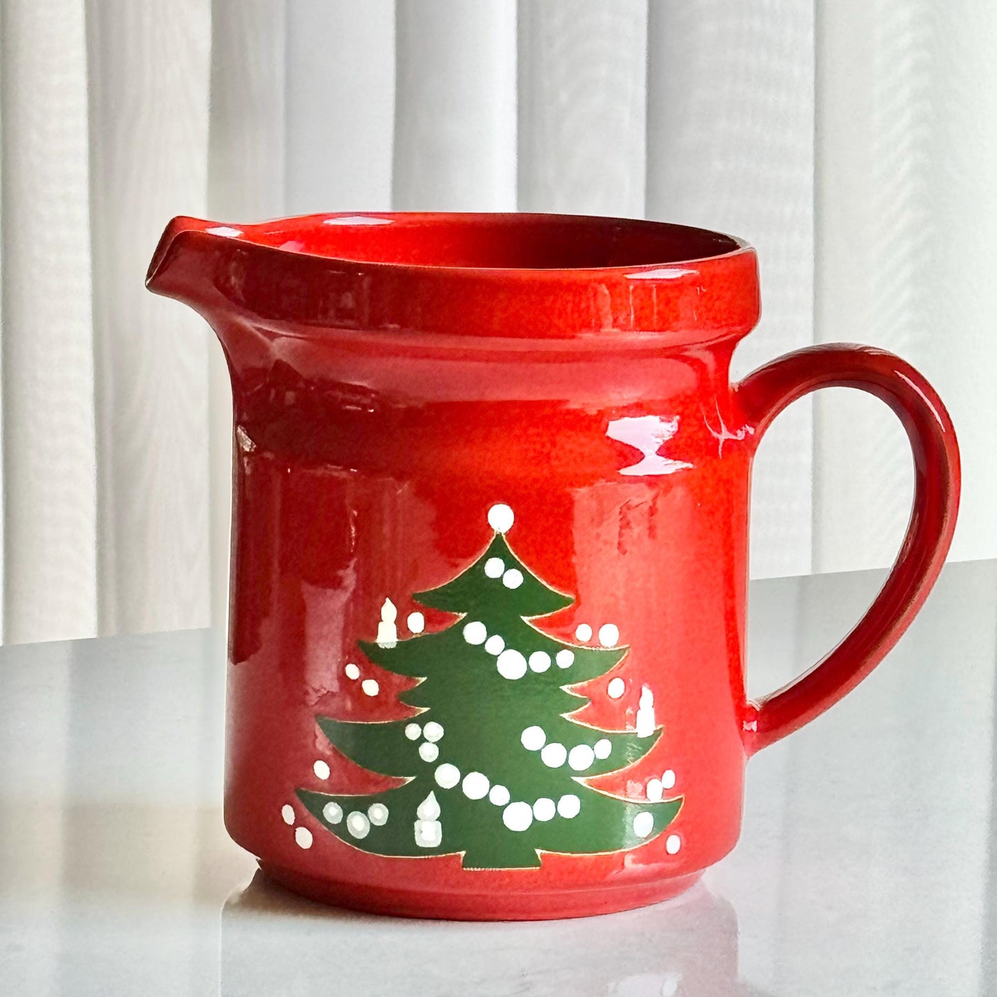 Vintage Waechtersbach Red Christmas Tree 32 Ounce Pitcher