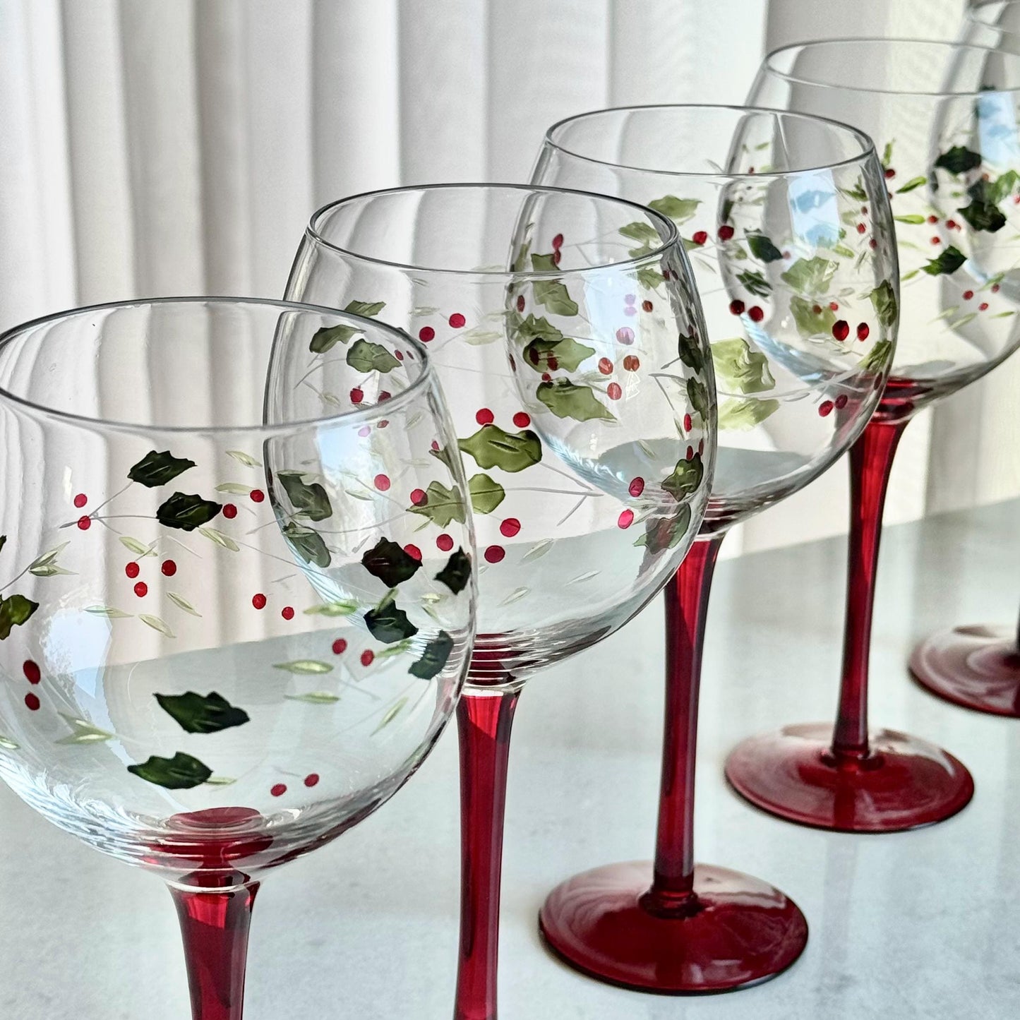 Vintage Pfaltzgraff Winterberry Glasses - Set of 8 Goblets