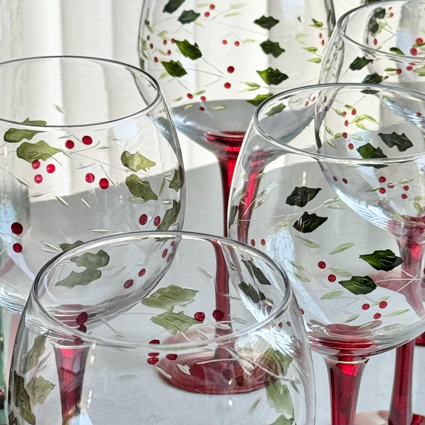 Vintage Pfaltzgraff Winterberry Glasses - Set of 8 Goblets