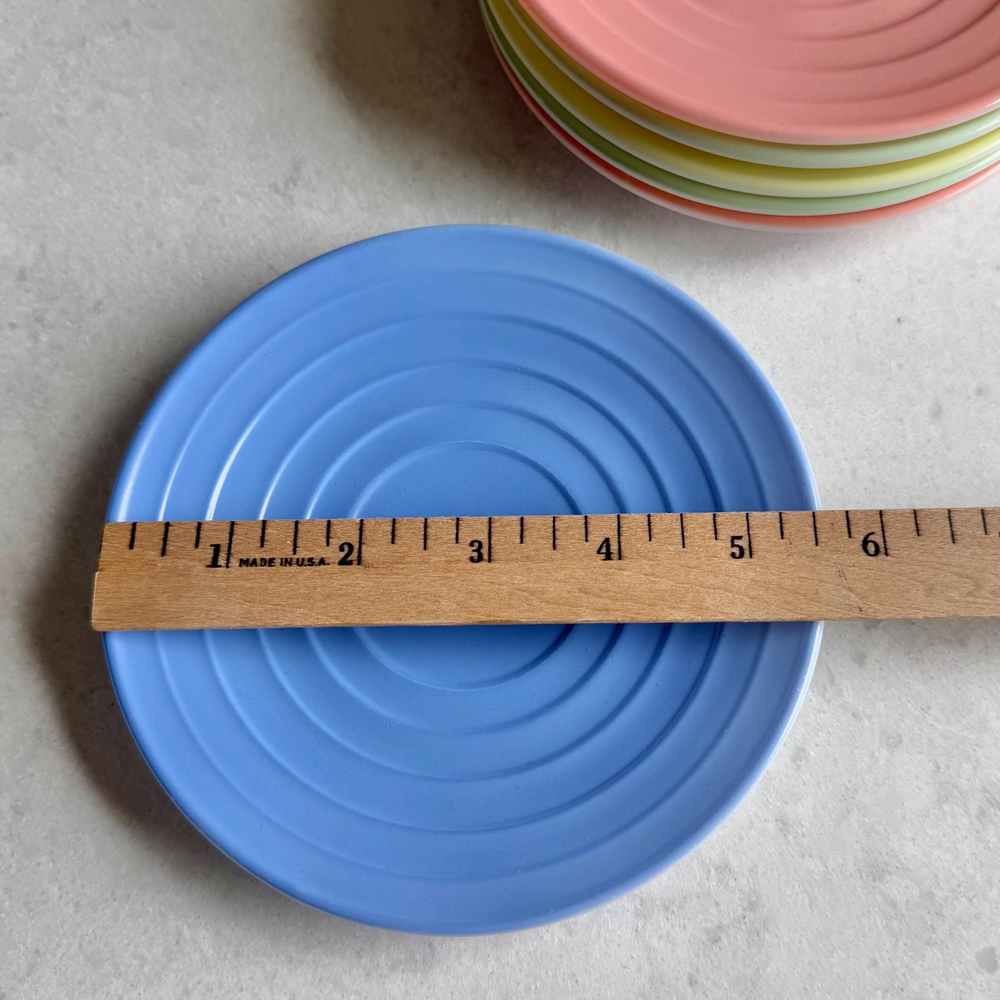 Vintage Hazel Atlas Moderntone Platonite Pastel Dishes - Service for 6 (24 pieces total)