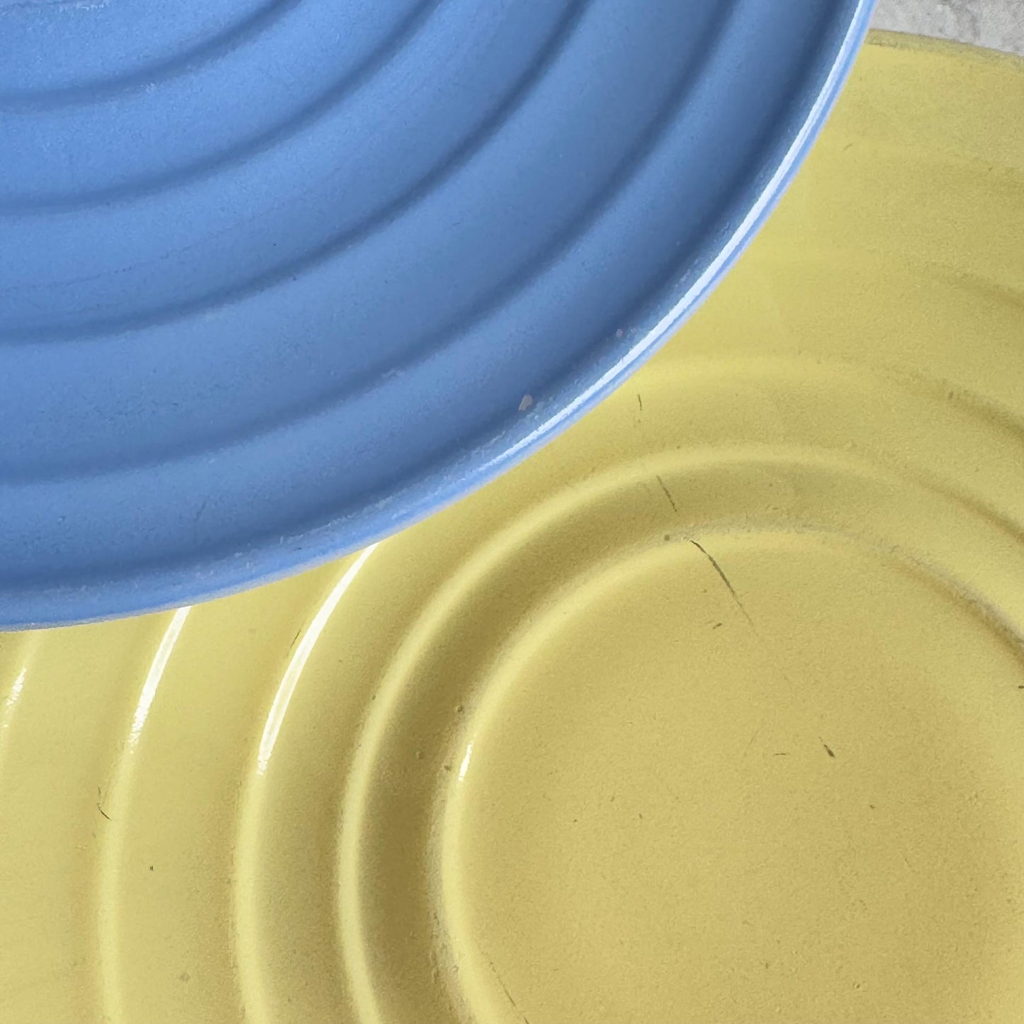 Vintage Hazel Atlas Moderntone Platonite Pastel Cups and Saucers - 4 sets, 8 pieces total
