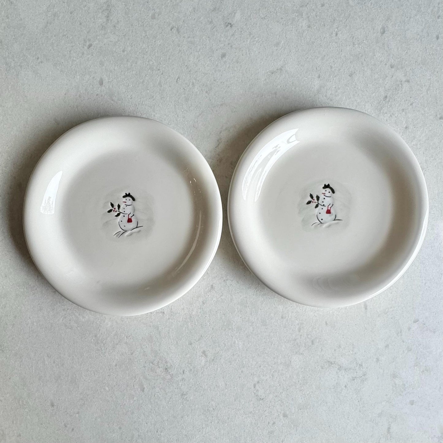 Vintage Williams Sonoma Holiday Snowman Plates - Set of 12