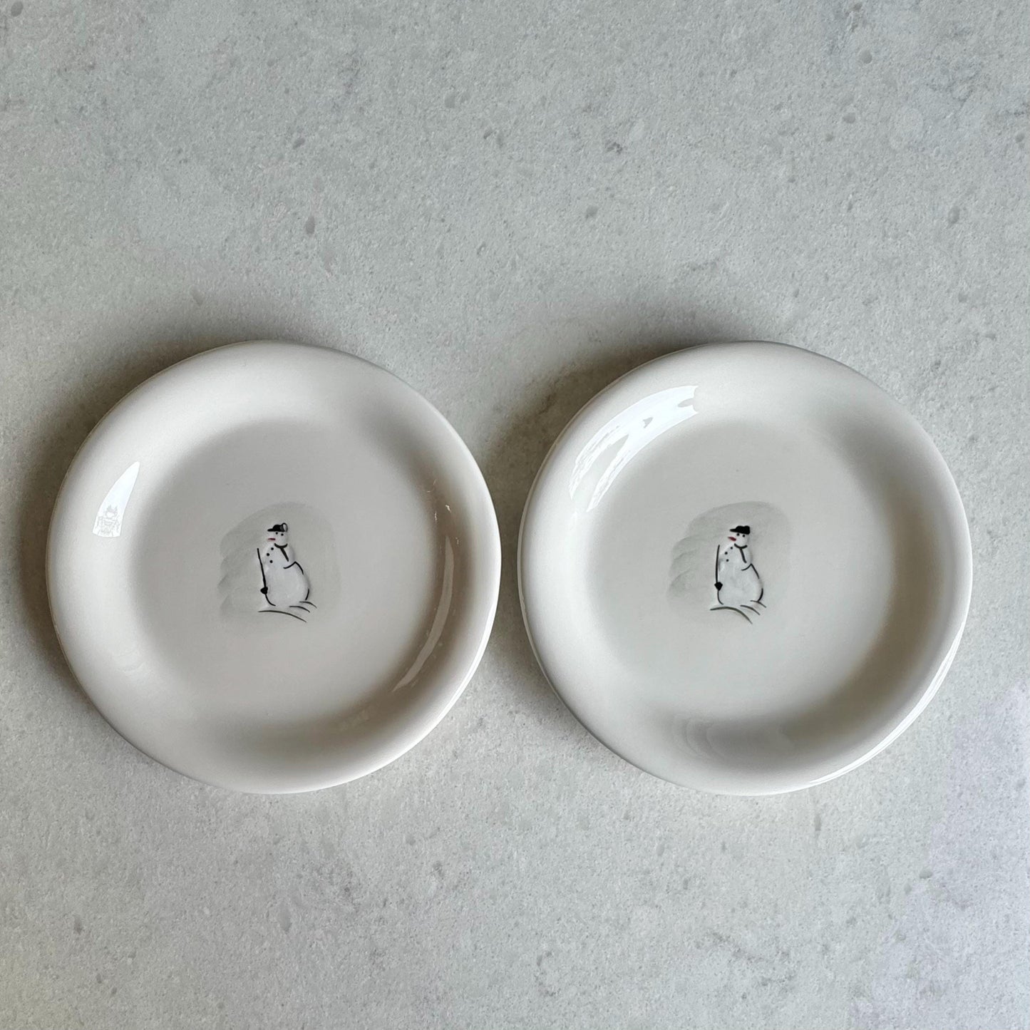 Vintage Williams Sonoma Holiday Snowman Plates - Set of 12
