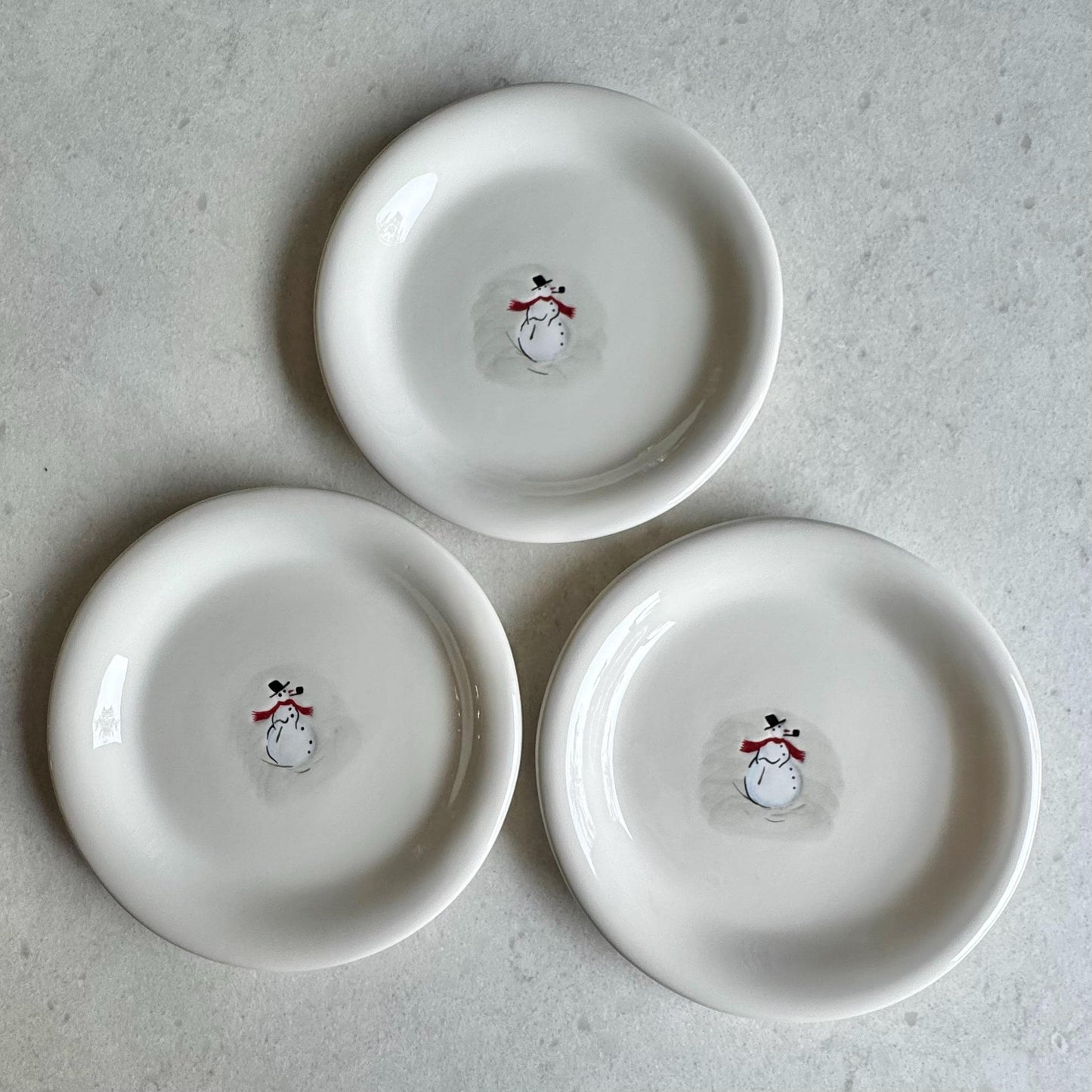 Vintage Williams Sonoma Holiday Snowman Plates - Set of 12