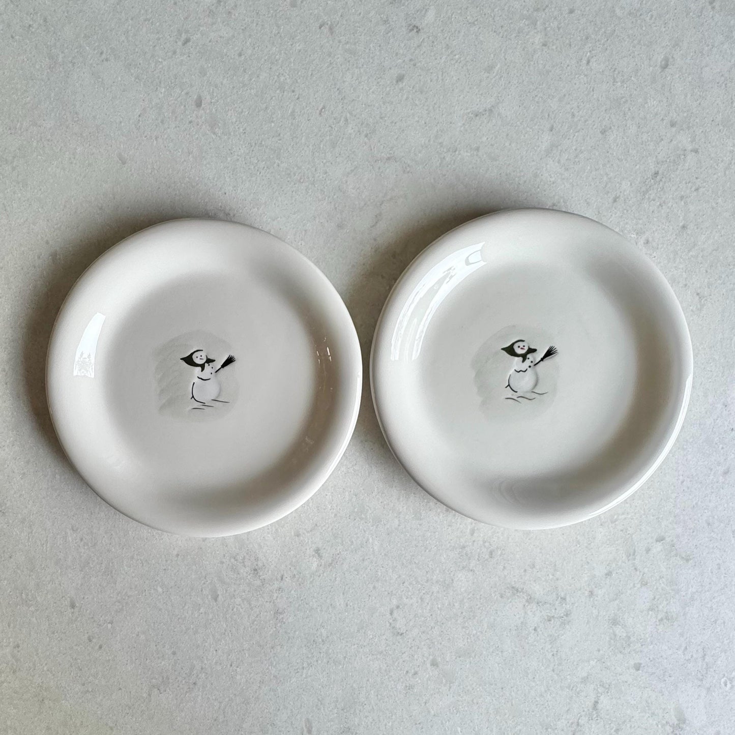 Vintage Williams Sonoma Holiday Snowman Plates - Set of 12