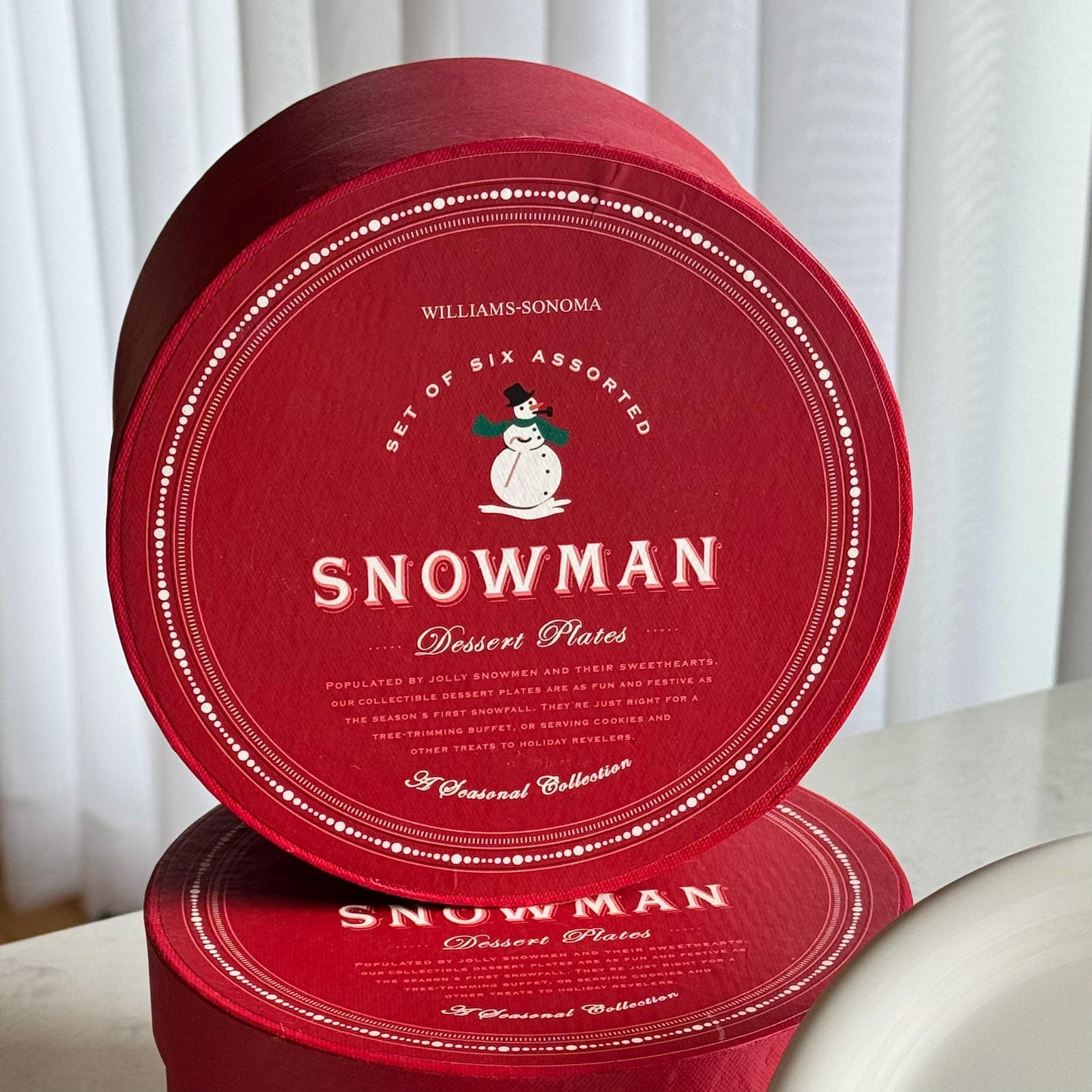 Vintage Williams Sonoma Holiday Snowman Plates - Set of 12
