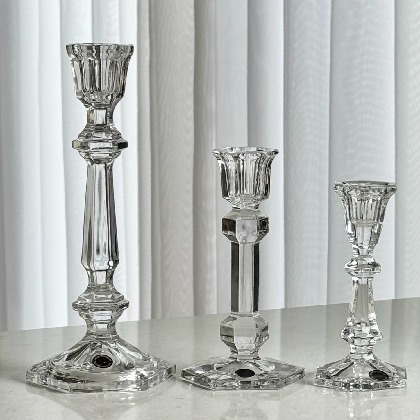 Vintage Partylite Romanian Crystal Candle Holders - Set of 3