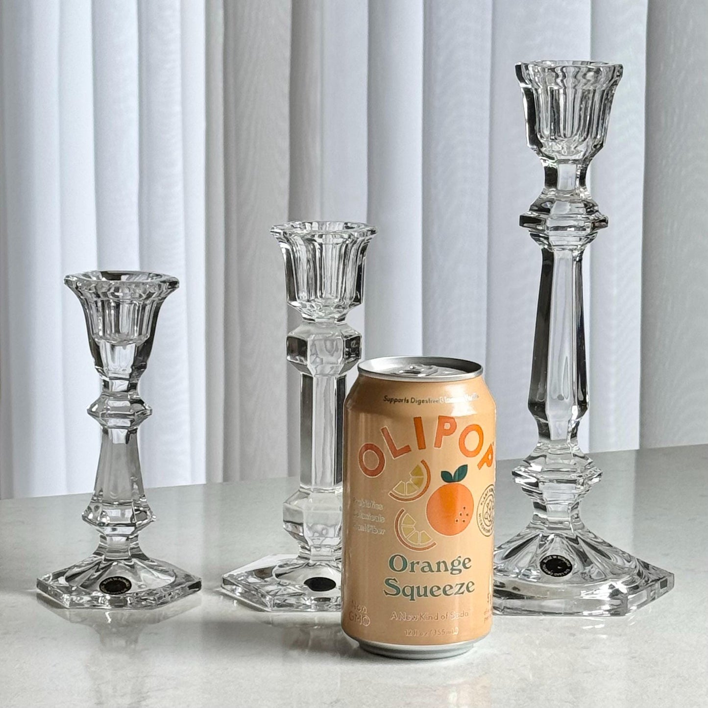 Vintage Partylite Romanian Crystal Candle Holders - Set of 3