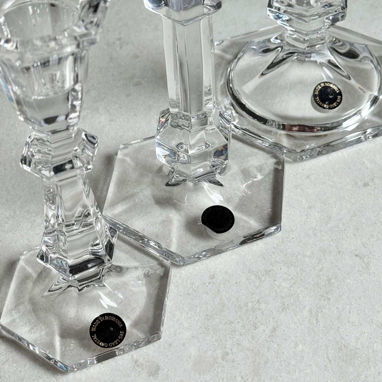 Vintage Partylite Romanian Crystal Candle Holders - Set of 3
