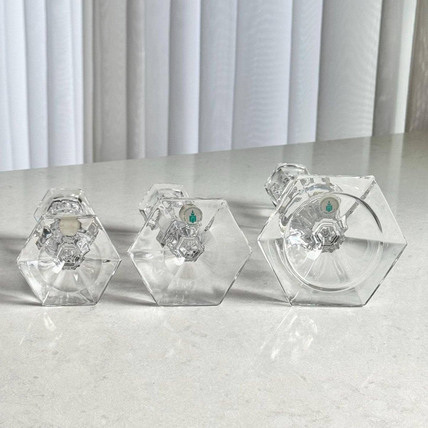 Vintage Partylite Romanian Crystal Candle Holders - Set of 3