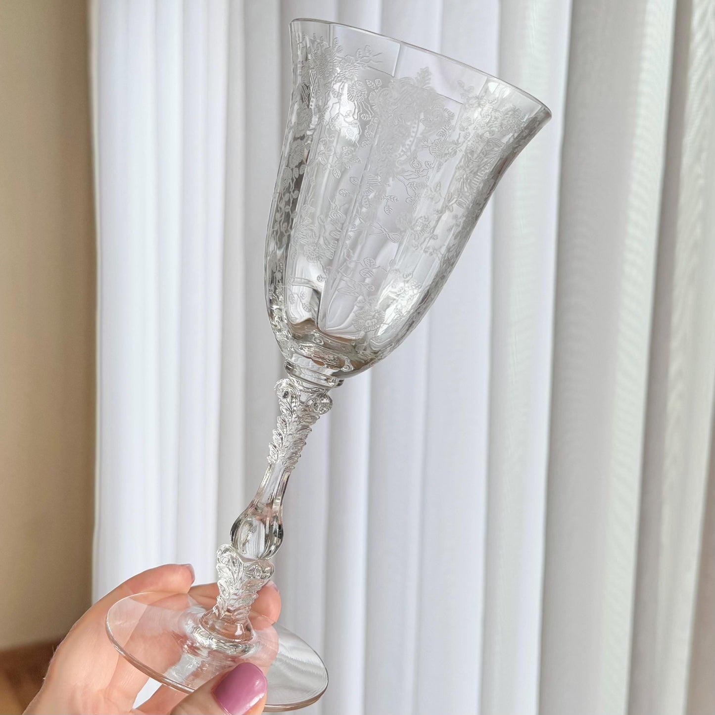 Vintage Cambridge Rose Point Glasses (circa 1934 - 1958) - Set of 6