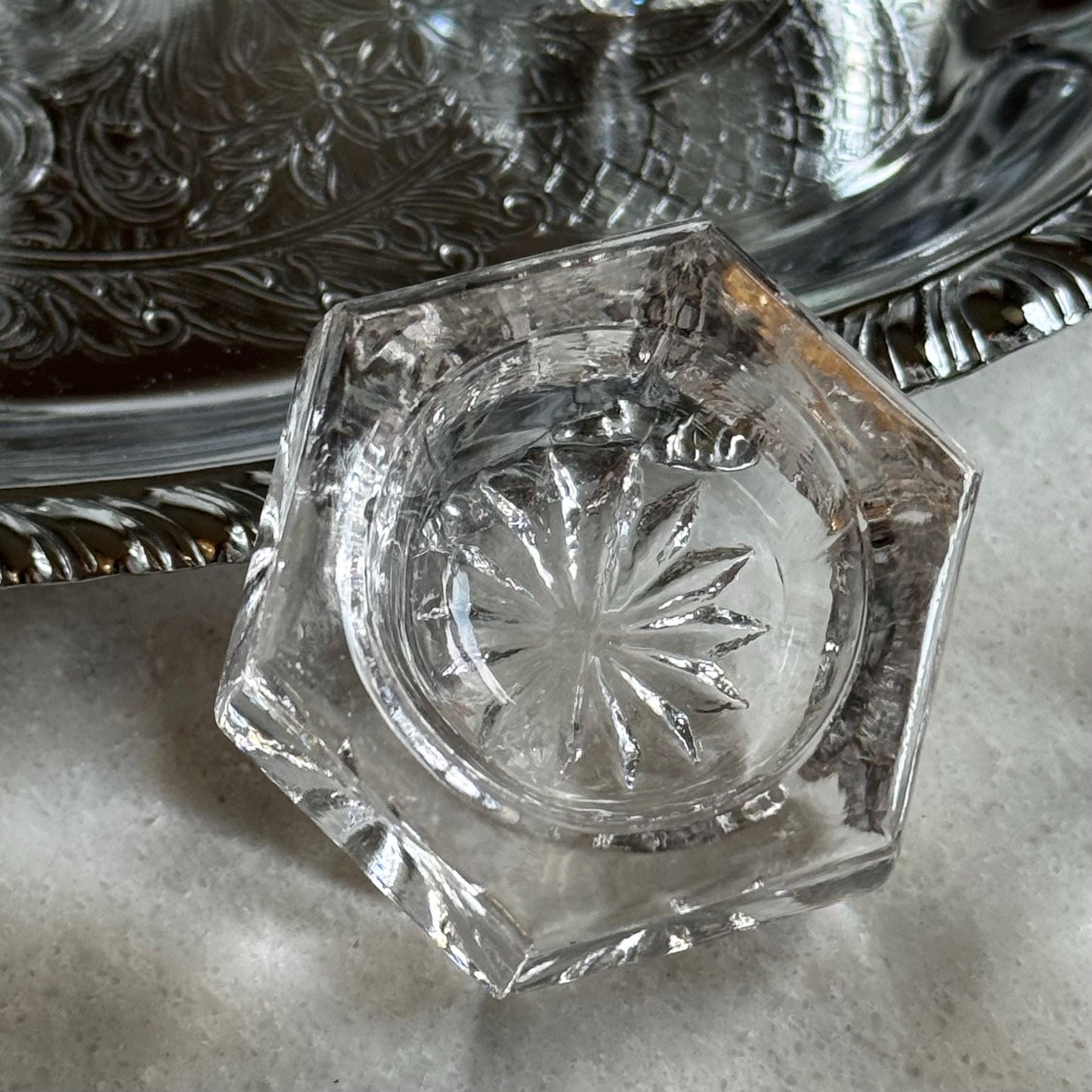 Vintage Hexagonal Salt Dips - Set of 6