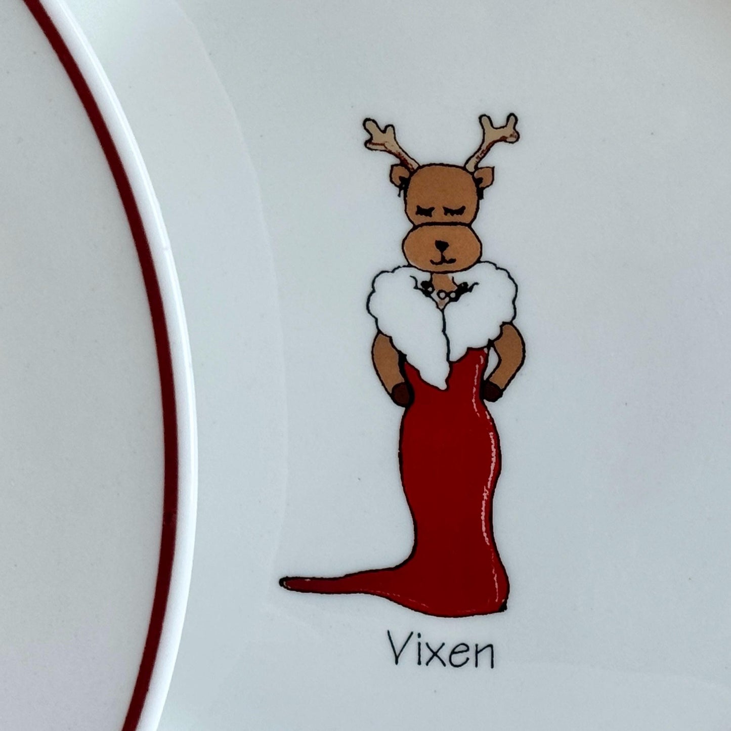 Vintage LTD Commodities Rainbow Mountain Reindeer Plates - Set of 8