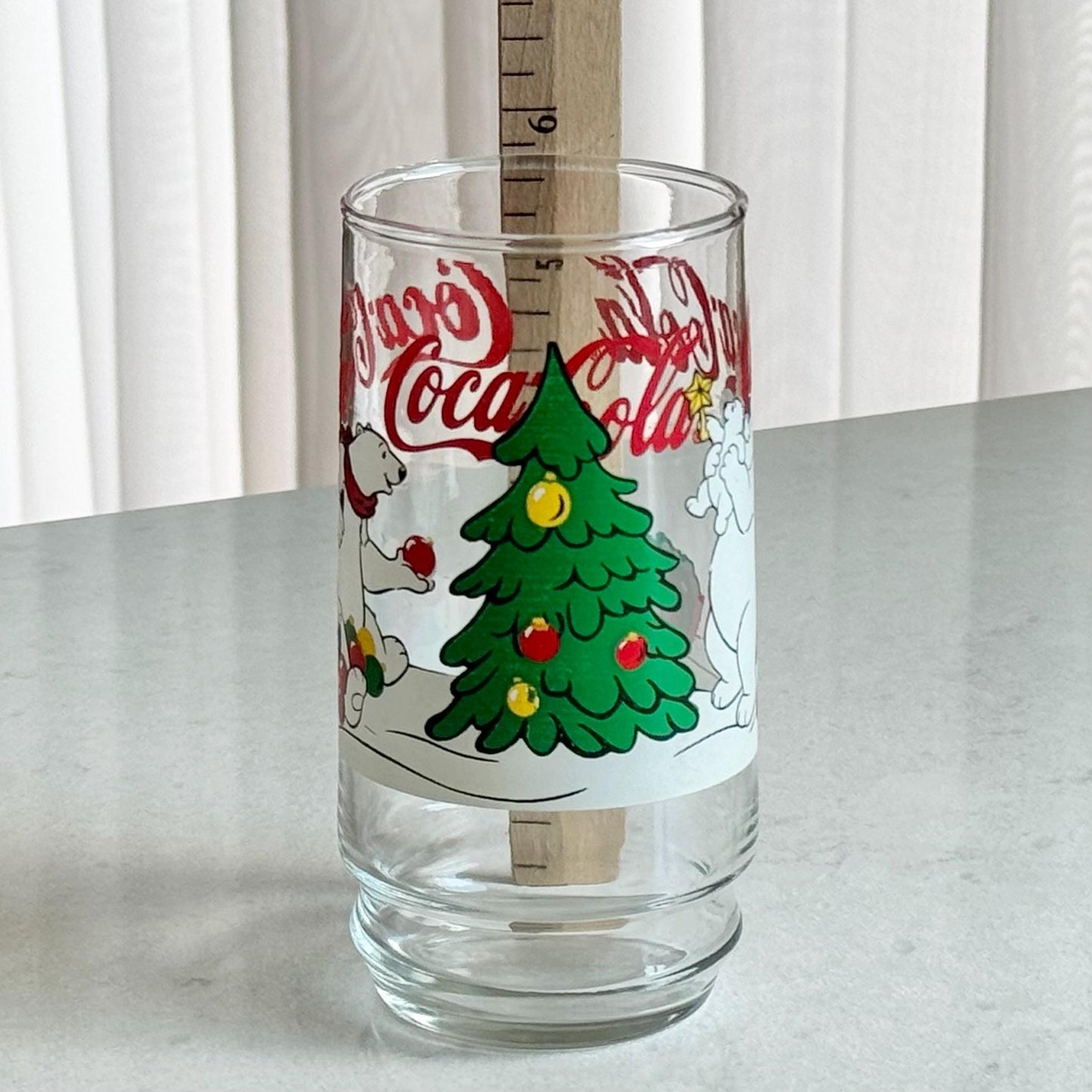 Vintage Coca Cola Polar Bear Christmas Glasses - Set of 4