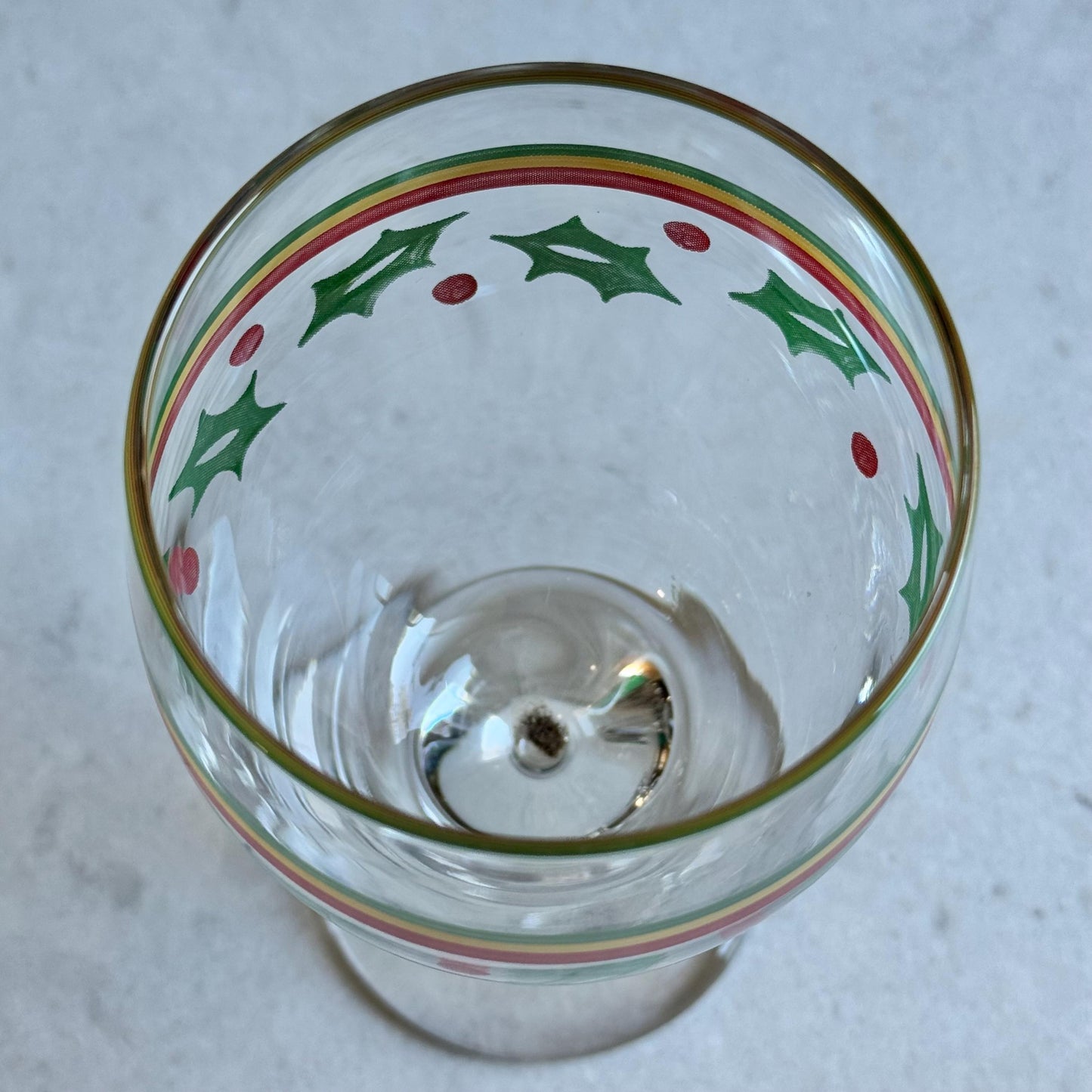 Vintage Retro Holly Striped Goblets - Set of 6