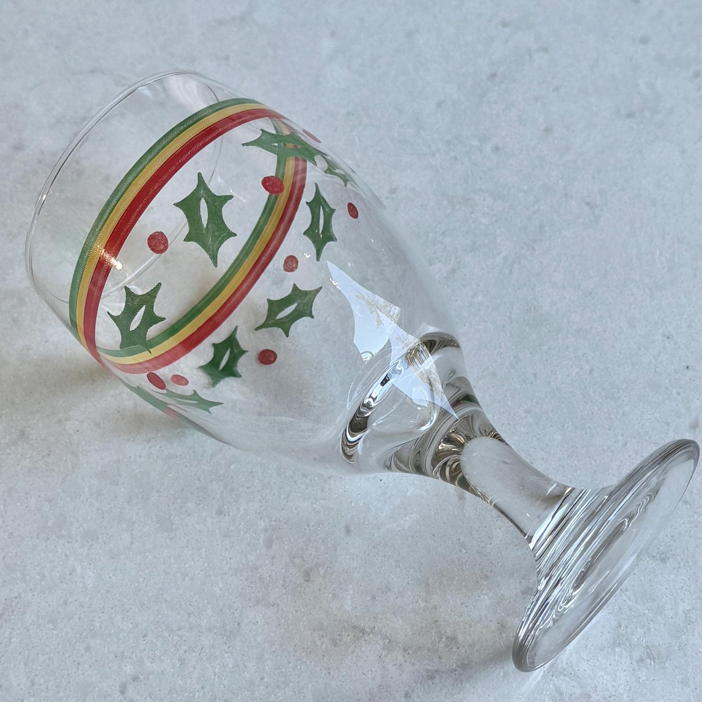 Vintage Retro Holly Striped Goblets - Set of 6