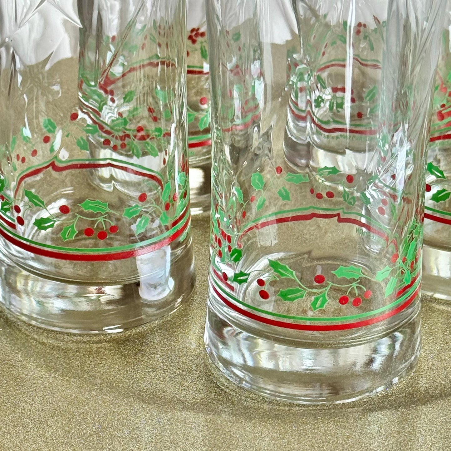 Vintage Arby’s Christmas Collection Glasses - Set of 7 Highball Tumblers