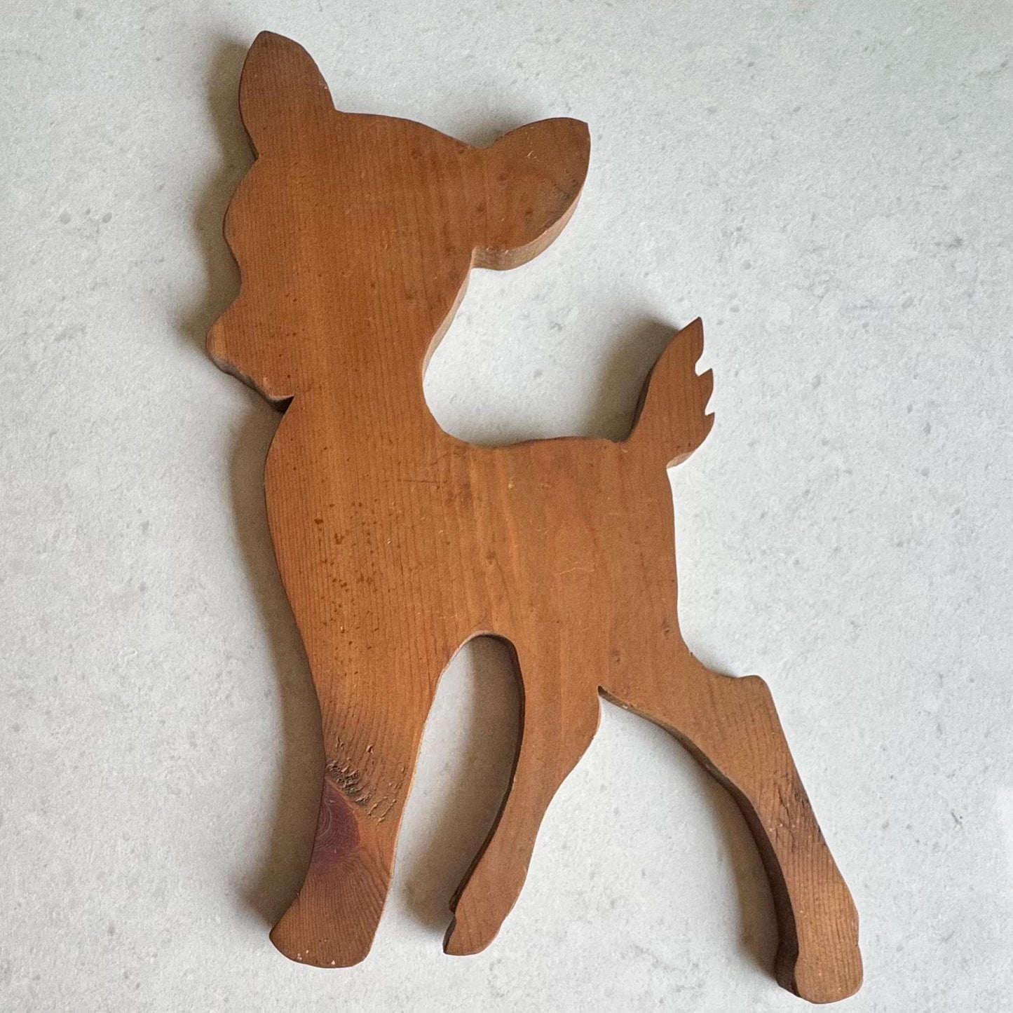 Vintage Hand Made Painted Wooden Deer - Set of 2
