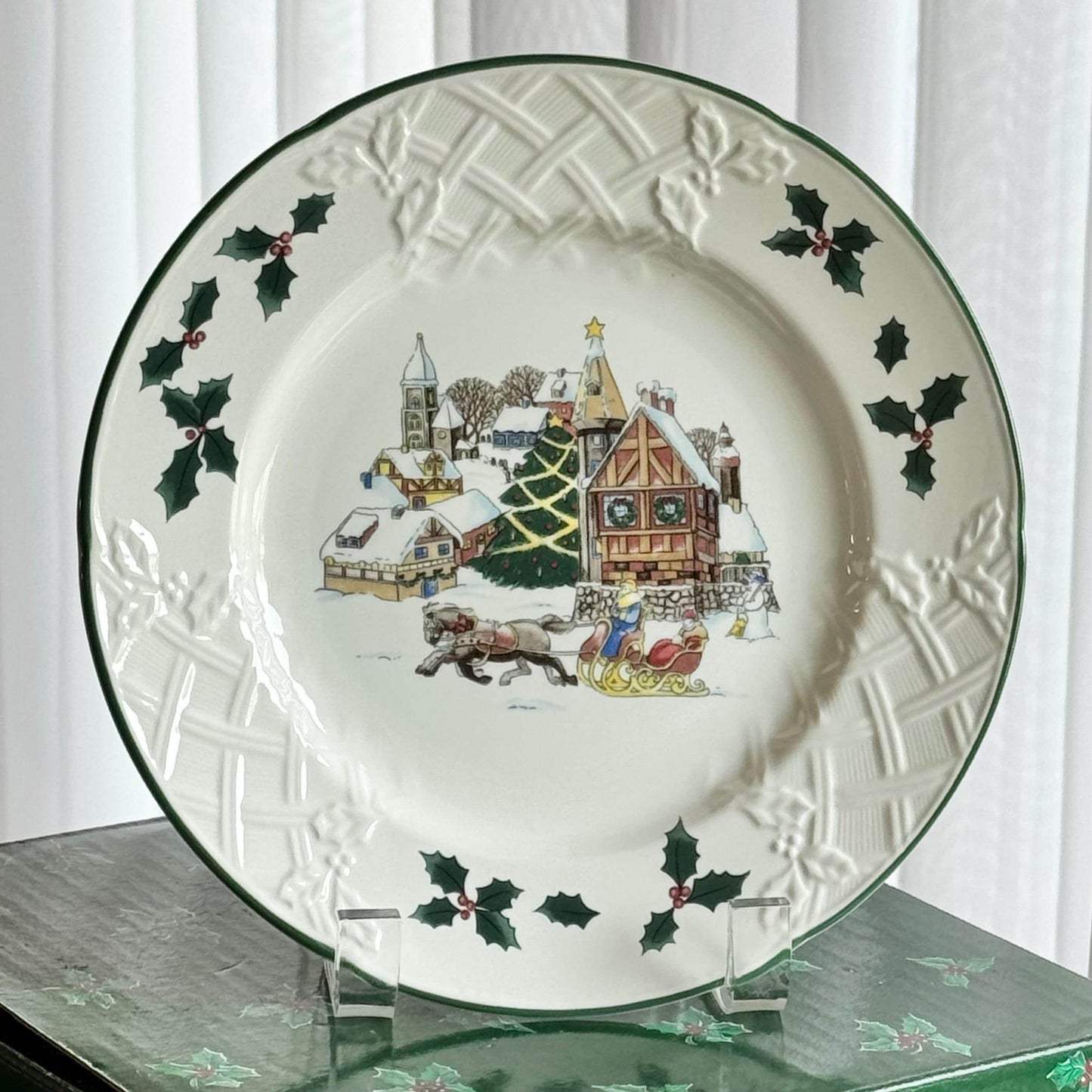 Vintage Mikasa Sleigh Ride Plates and Cups - 10 sets, 20 pieces total