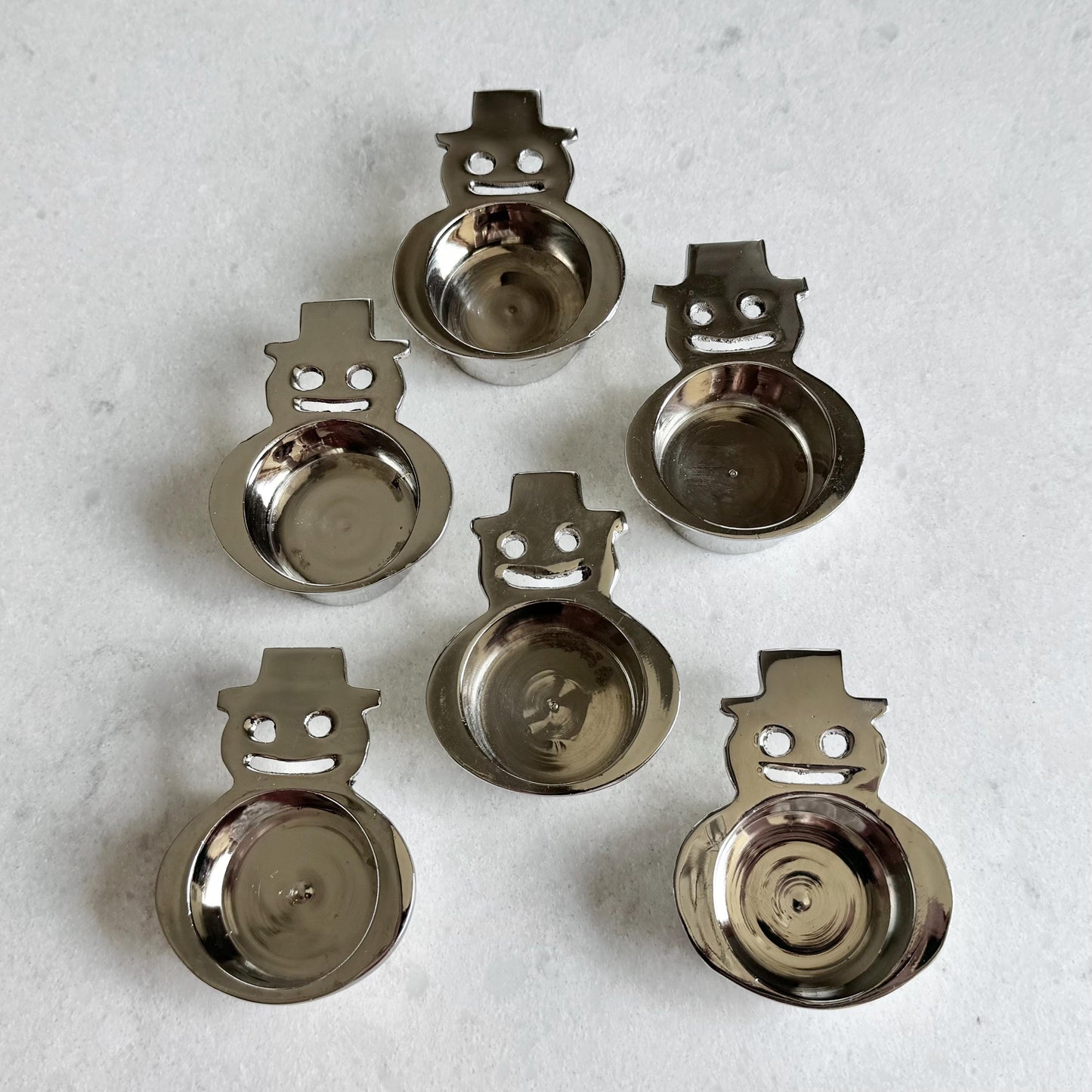 Snowman Votive Tea Light Candle Holders - Set of 6
