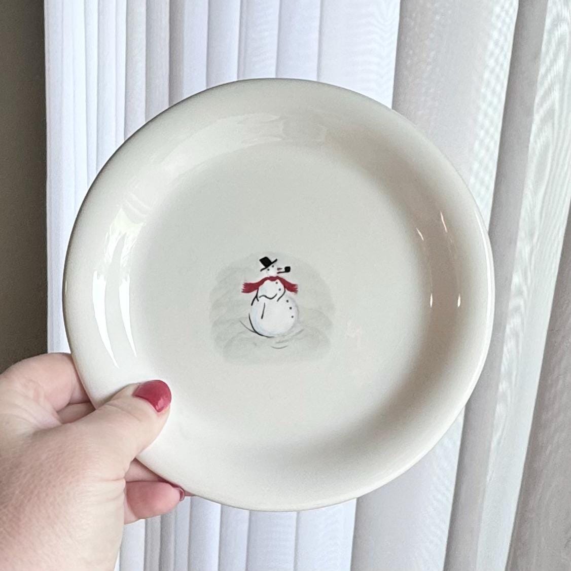 Vintage Williams Sonoma Holiday Snowman Plates - Set of 12