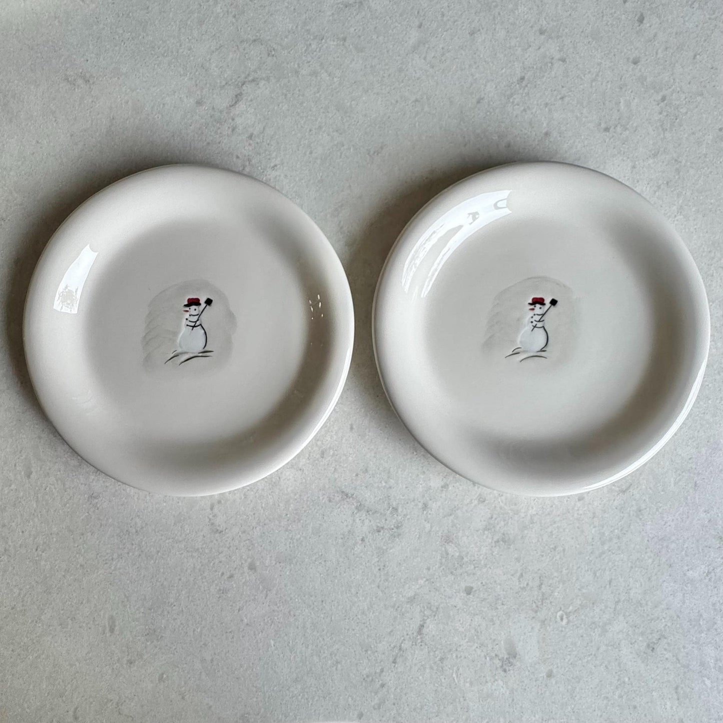 Vintage Williams Sonoma Holiday Snowman Plates - Set of 12