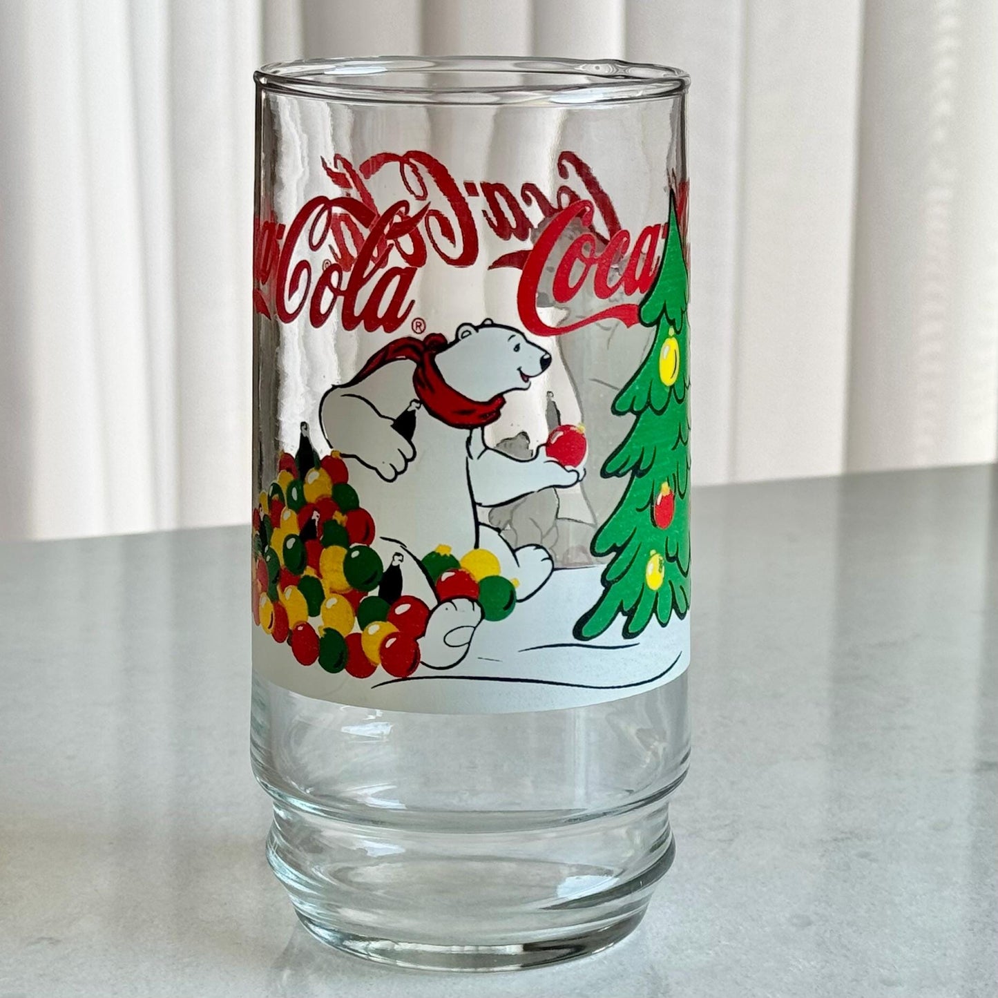 Vintage Coca Cola Polar Bear Christmas Glasses - Set of 4