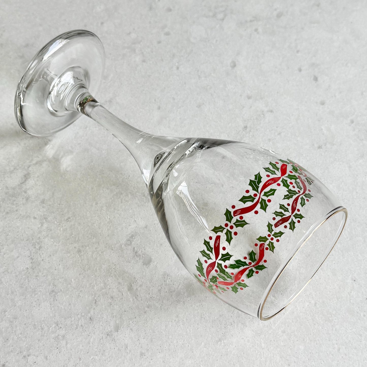 Vintage Libbey Holly and Ribbon Glasses - Set of 5