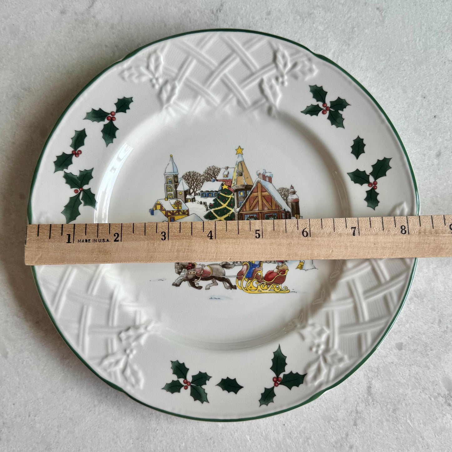 Vintage Mikasa Sleigh Ride Plates and Cups - 10 sets, 20 pieces total