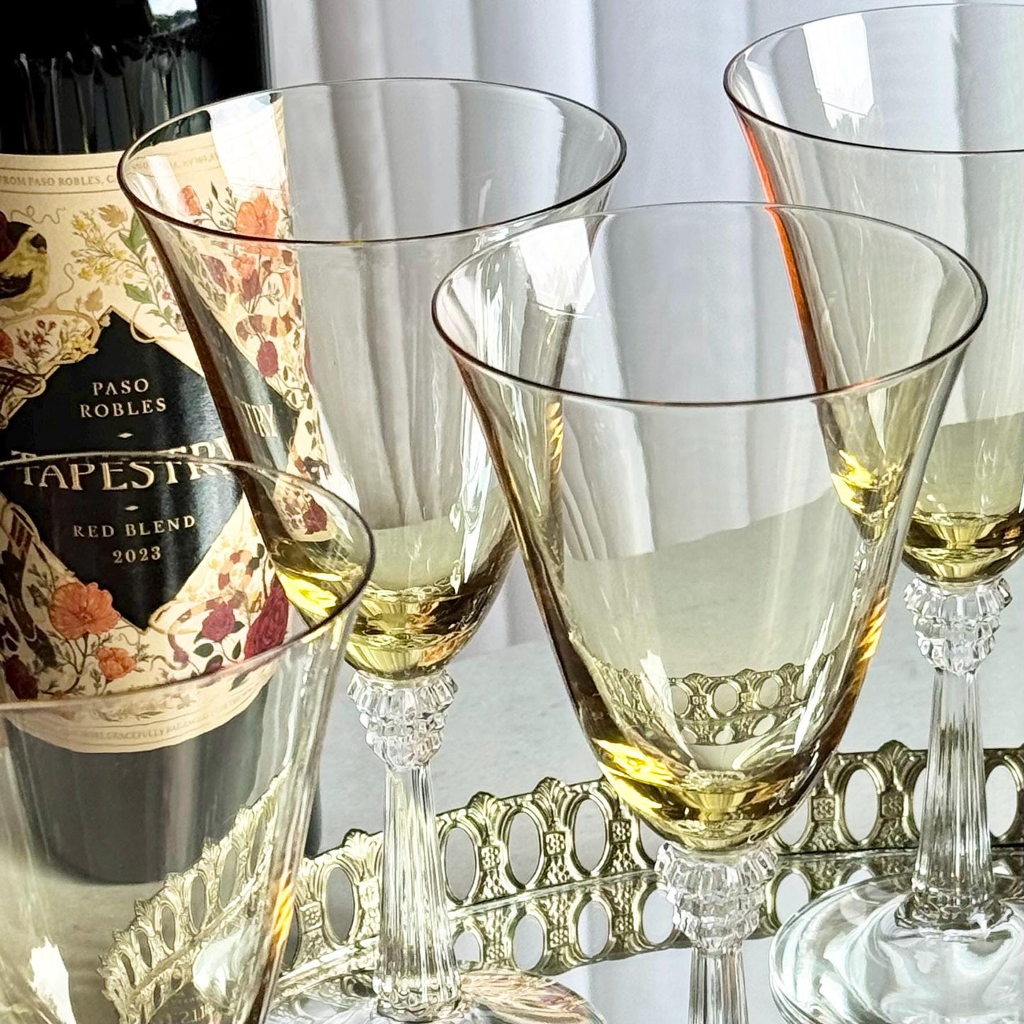 Vintage Fostoria Sceptre Amber Glasses (circa 1937 - 1943) - Set of 6 Goblets
