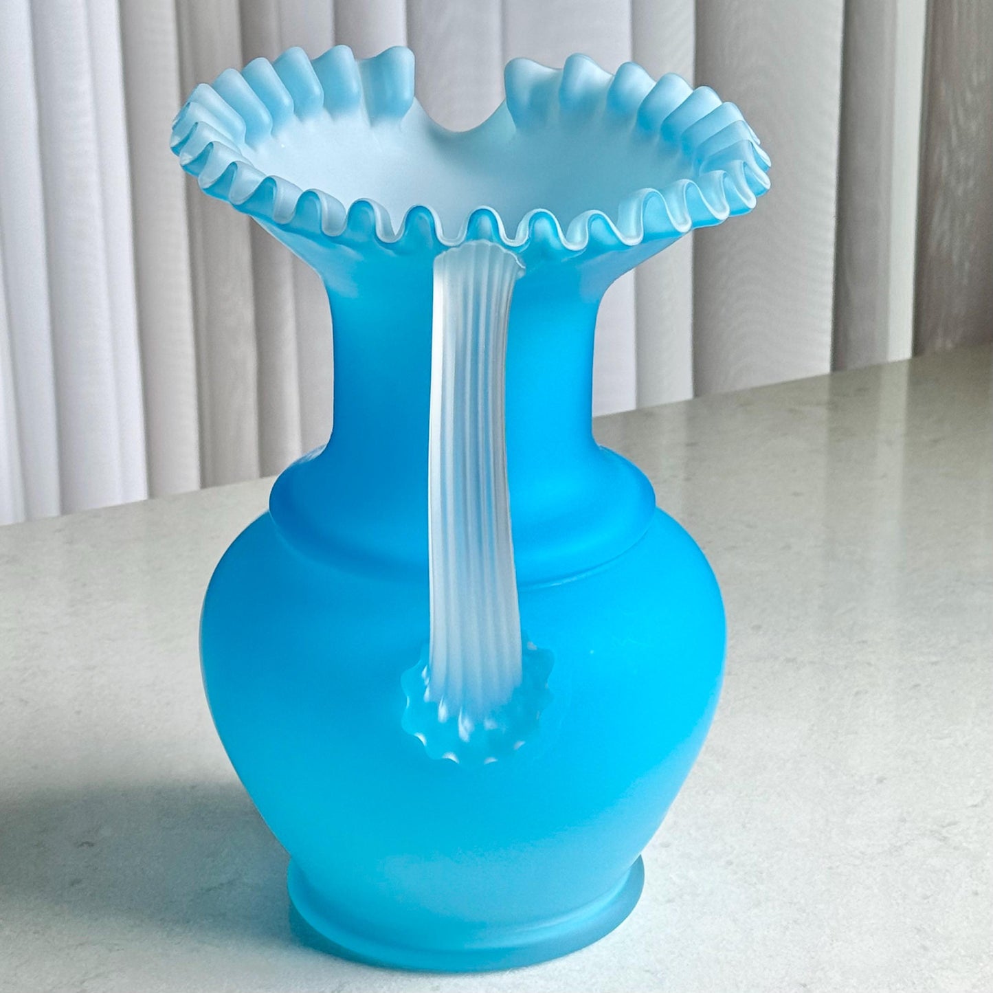 Vintage Satin Finish Robin’s Egg Blue 10-1/4” Pitcher