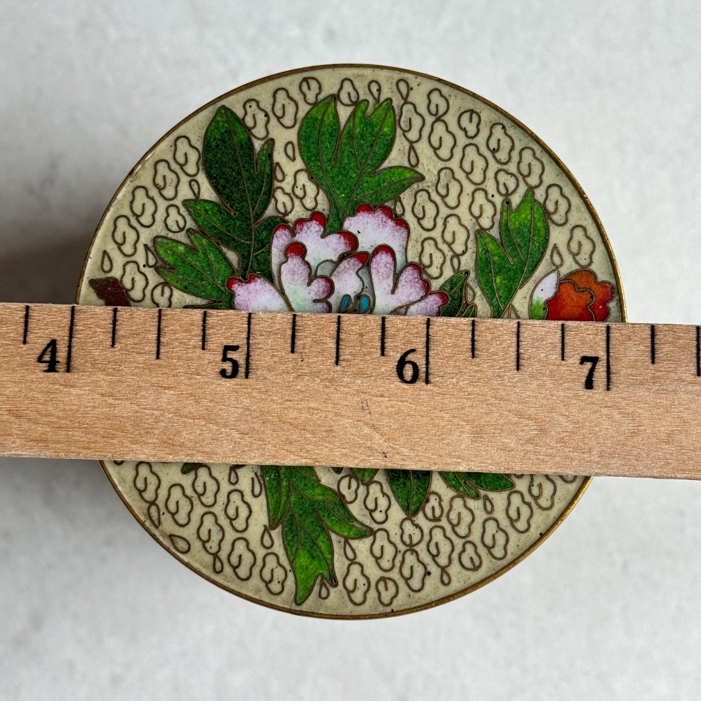 Vintage Chinese Cloisonne Tea Cannister with Lid