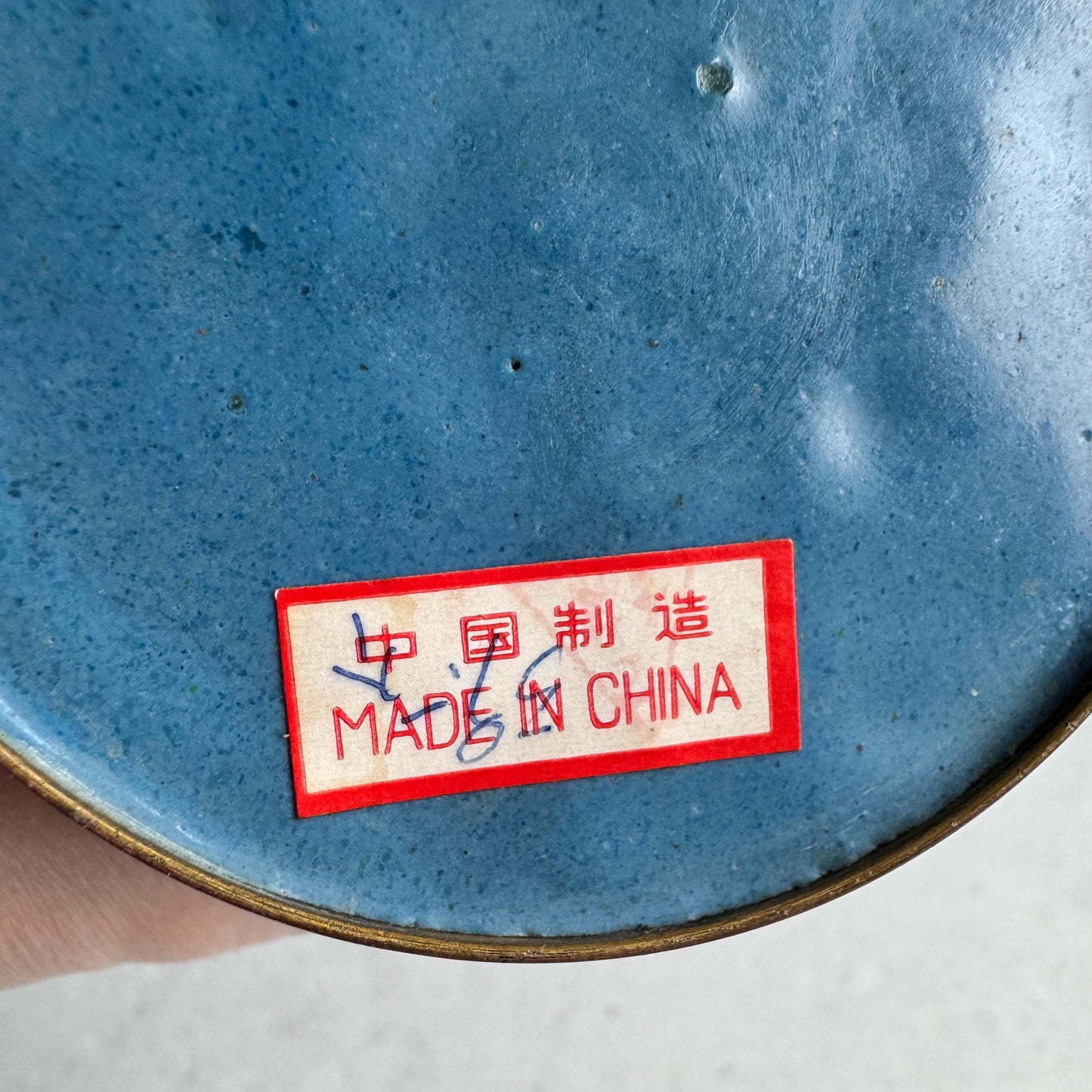 Vintage Chinese Cloisonne Tea Cannister with a Lid